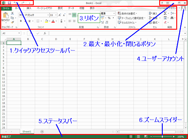 Excelの画面 ネットでパソコン教室